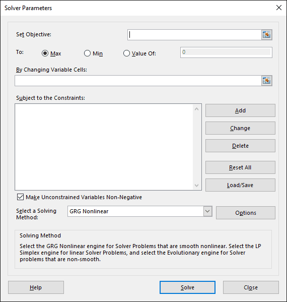 excel solver add in