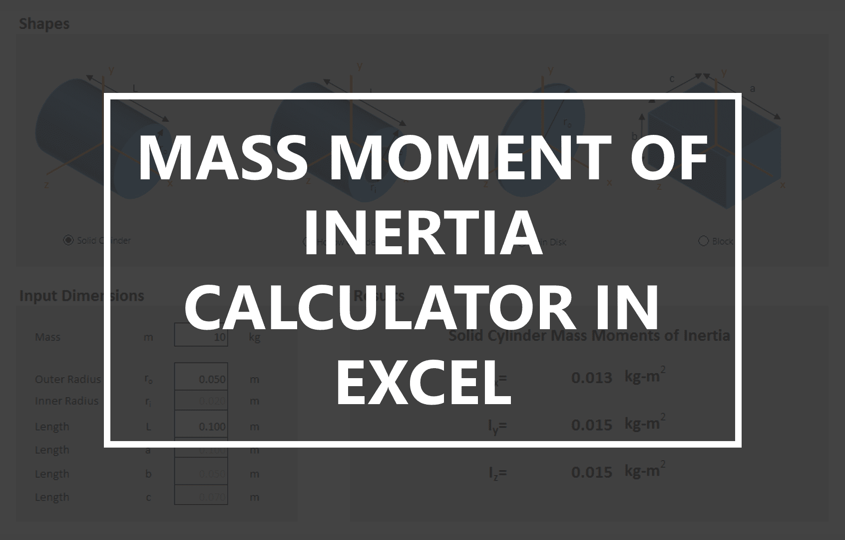 moment of inertia formula calculator