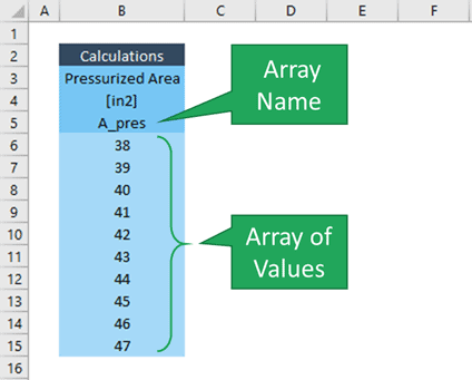 create from selection array excel