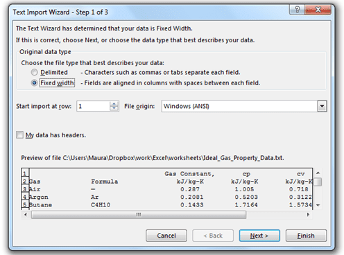 excel text import wizard column data format