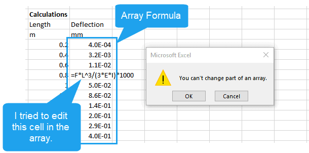 array errors in excel