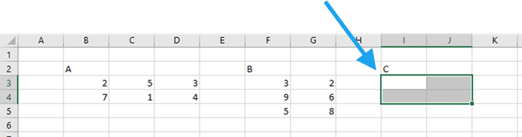 select output cells matrix multiplication in excel