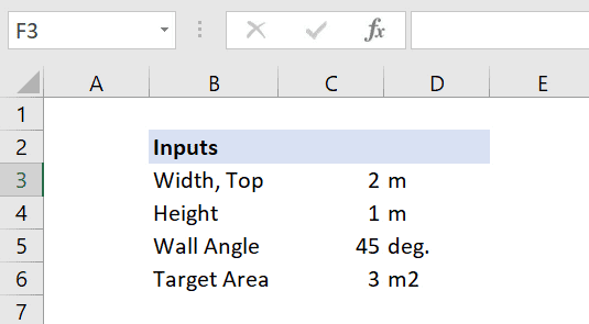 excel optimization inputs