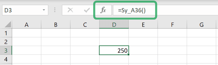 using custom excel function
