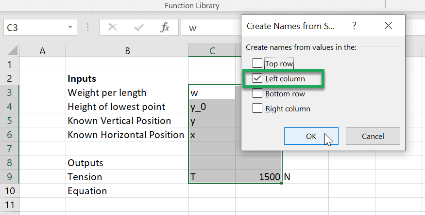 excel create from selection