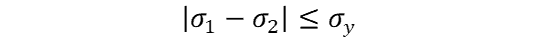 first and second principal stresses vs. yield stress simplified