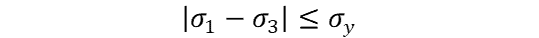 first and third principal stresses vs. yield stress simplified