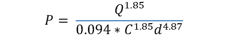 alternate head loss form of hazen williams equation