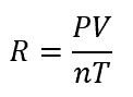 Ideal gas constant R equation