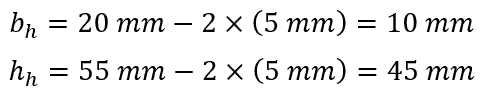 Interior dimensions of rectangular tube equation