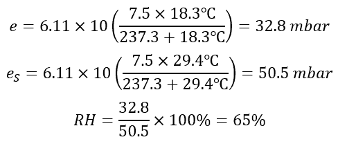 Relative humidity equations