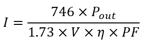 Three-phase motor FLA equation