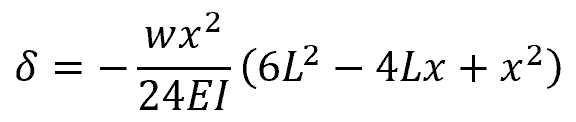 deflection of a cantilever square tube with a uniform load equation