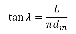 angle of incline, λ formula