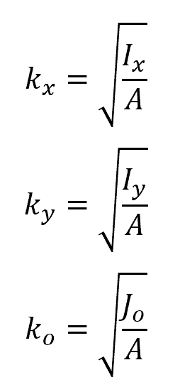 radii of gyration formula