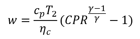 specific work of the compressor formula