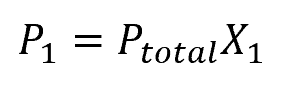 The value of the partial pressure of a particular gas species equation