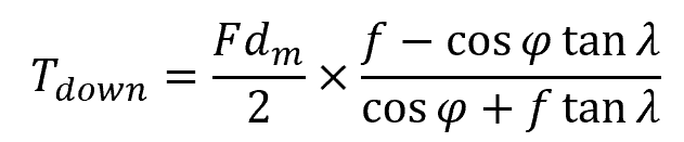 torque required to lower the load equation