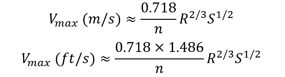 maximum fluid velocity formula