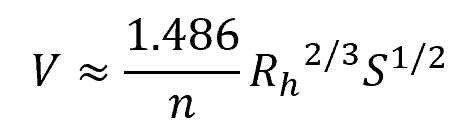 The Manning Formula English unit form 