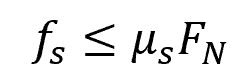 coefficient of static friction formula