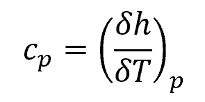 specific heat at constant pressure formula