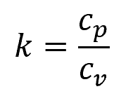 specific heat ratio formula