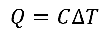 the required heat needed to increase or decrease its temperature formula