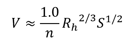 water velocity for pipes under gravity flow formula