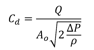 coefficient of discharge formula