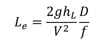 equivalent length of a butterfly valve formula
