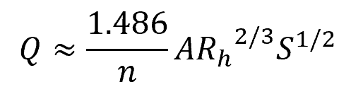 Manning’s formula in English Unit