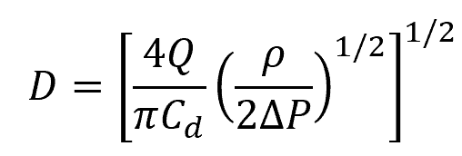 Nozzle Diameter Equation