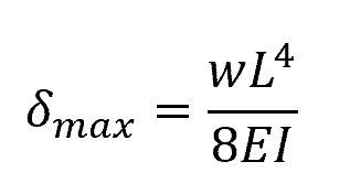 formula for maximum deflection 