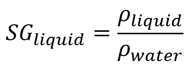 Specific gravity equation