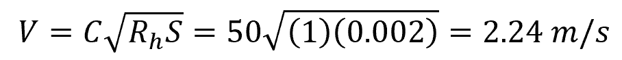 Chezy equation flow velocity