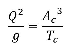 critical flow condition equation