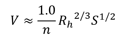 Manning's velocity equation