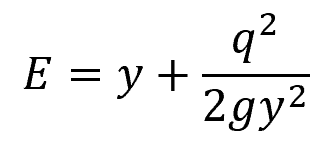specific energy unit discharged equation