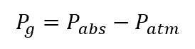 gauge pressure and absolute pressure equation