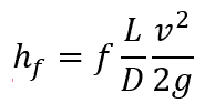 Major losses Equation