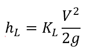 Minor losses Equation